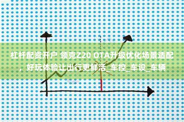 杠杆配资开户 领克Z20 OTA升级优化场景适配，好玩体验让出行更鲜活_车控_车设_车辆